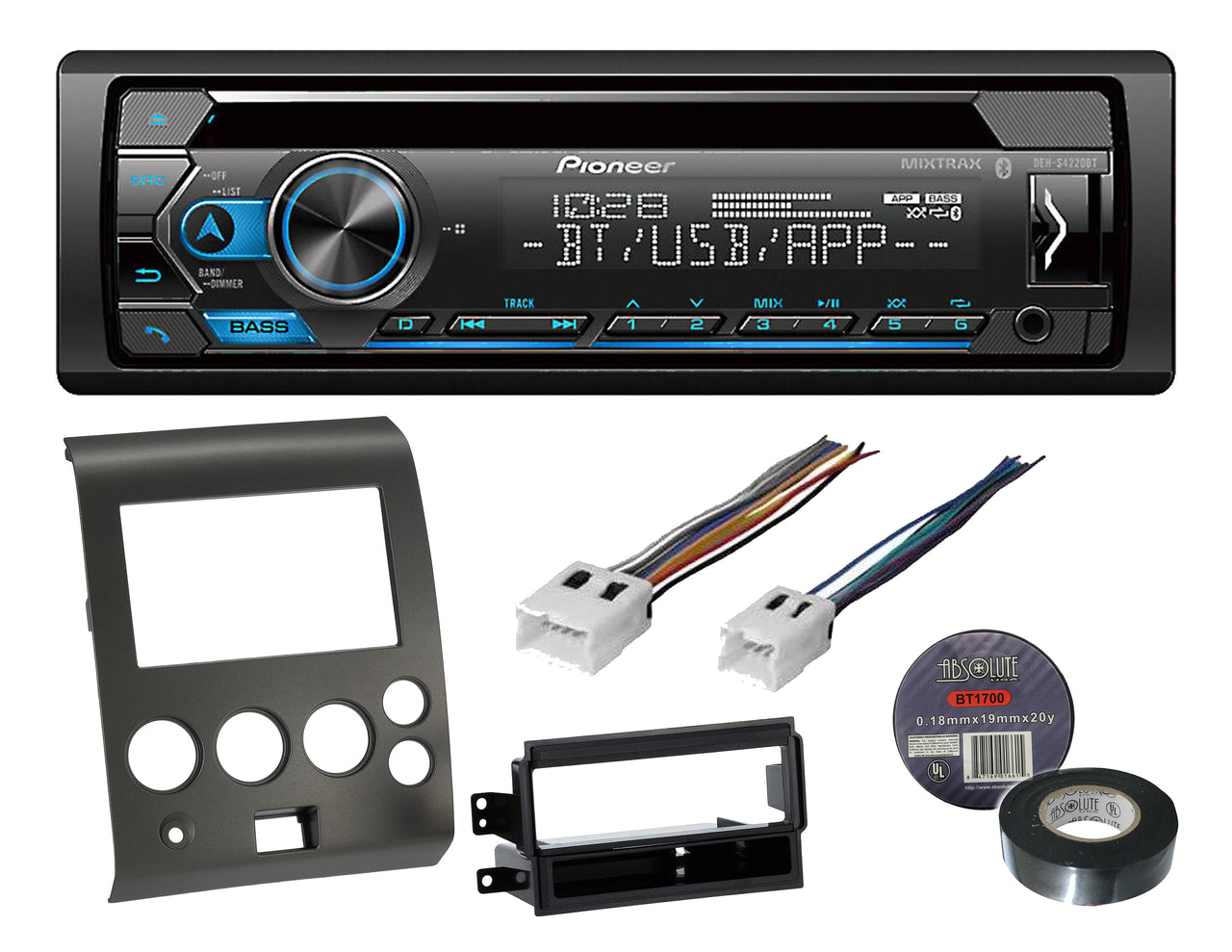 Pioneer DEH-S4220BT 1 CD Receiver Built-in Bluetooth Fit Nissan Armada 2004-2005