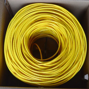 AT Cat6 Ethernet Cable 23AWG 600Mhz UL Bare Solid Copper Wire UTP 250' Yellow