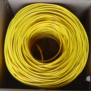 AT 1000' Cat6 Ethernet Yellow Bulk Network Cable UL Bare Solid Copper Wire UTP