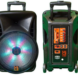 MR DJ DJ18BAT+ 18" Portable Bluetooth Speaker + Speaker Stand + LED Crystal Magic Ball