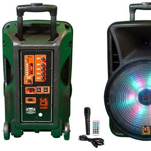 Pair of MR DJ DJ12BAT+ 12" Portable Bluetooth Speaker