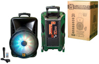 Thumbnail for 2 MR DJ DJ15-BTA 3000W Bluetooth PA DJ FM Radio Speaker Microphone, 2 Spk stands