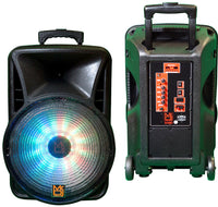 Thumbnail for 2 MR DJ DJ15-BTA 3000W Bluetooth PA DJ FM Radio Speaker Microphone, 2 Spk stands