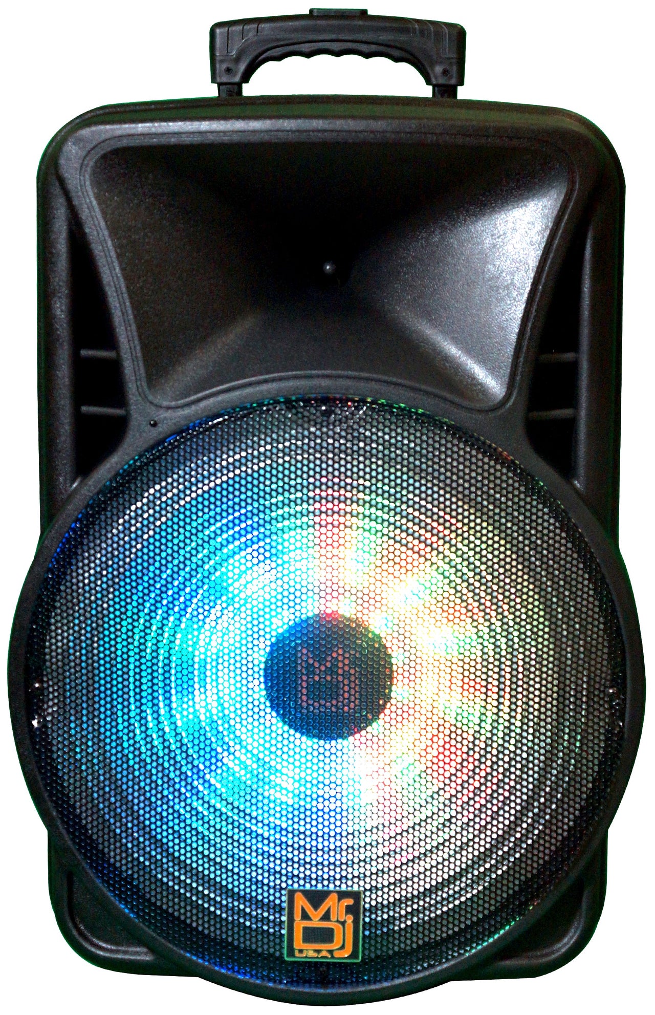Mr. Dj DJ15BAT+ 15" Portable Trolley PA DJ Active Powered Bluetooth TWS Speaker 3500 Watts LCD/MP3/USB/micro SD