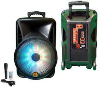 Thumbnail for 2 MR DJ DJ15-BTA 3000W Bluetooth PA DJ FM Radio Speaker Microphone, 2 Spk stands