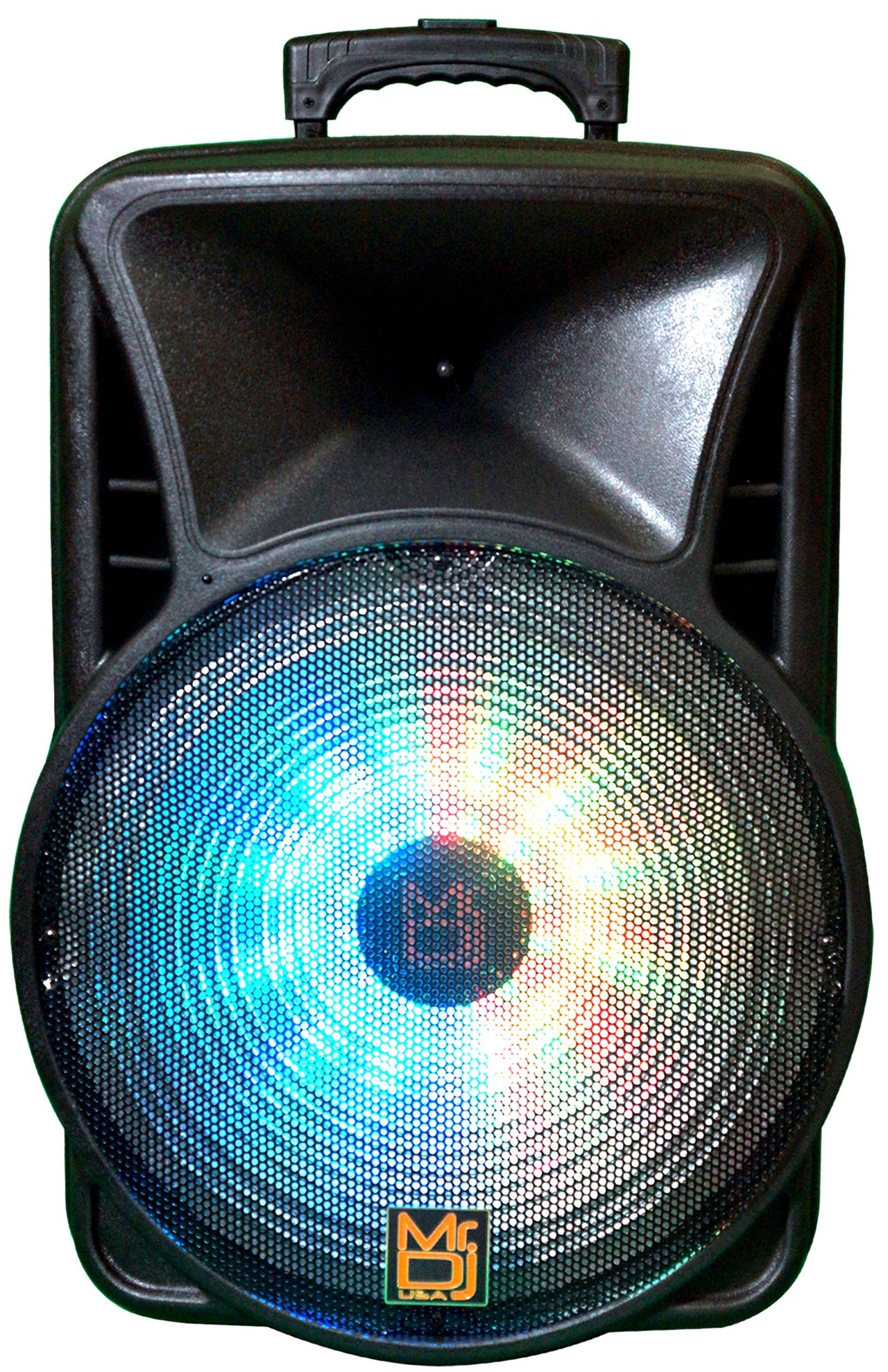 MR DJ DJ18BAT+ 18" Portable Bluetooth Speaker + Speaker Stand + 7-LED Moving Head DJ Light