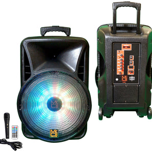 MR DJ DJ18BAT+ 18" Portable Bluetooth Speaker + Speaker Stand