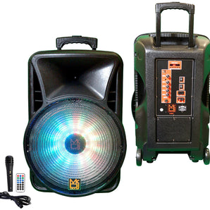 2 MR DJ USA DJ18BAT 18" 5000W Max Power Speaker with Built-In Bluetooth & Battery