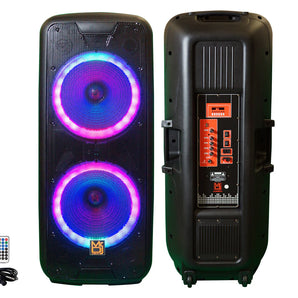 MR DJ AFTERPARTY Dual 15" Bluetooth Speaker<br/>Dual 15" Battery Powered Bluetooth Speaker, UHF Wireless Microphone Party Speaker