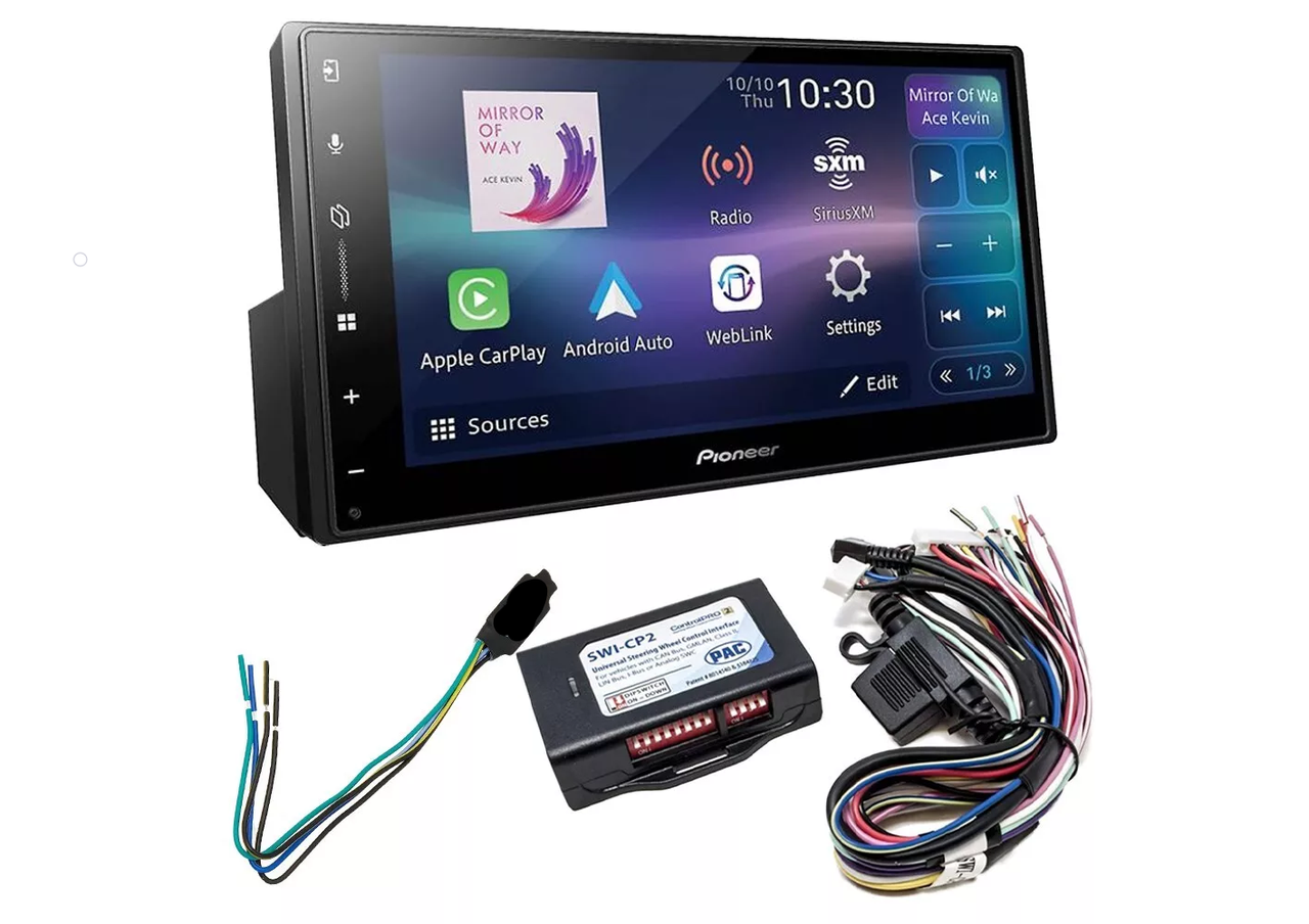 Pioneer DMH-W3000NEX 6.8" Indash Digital Media Receiver Apple CarPlay Android Auto + Steering Wheel Control + Bypass