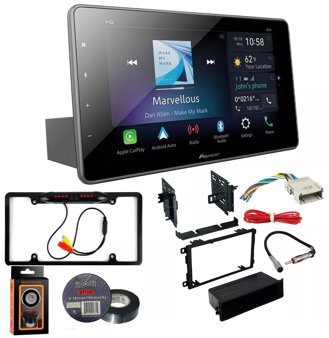 Pioneer DMH-WT3800NEX 9" Digital Multimedia Receiver Kit Fit 2003-2006 Silverado