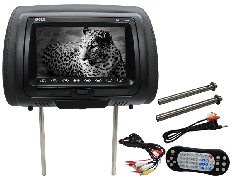 Absolute DPH-785IRC 7.5" Cream Headrest TFT/LCD Monitor DVD/USB/SD