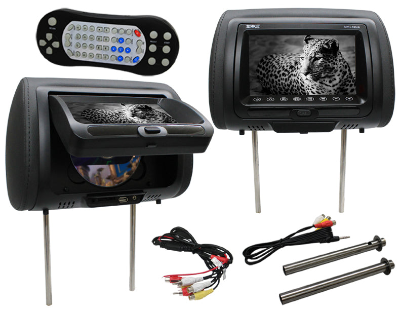 Absolute DPH-785IRC 7.5" Cream Headrest TFT/LCD Monitor DVD/USB/SD