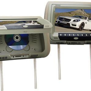Absolute DPH-980PKGC 9.5" Pair Cream Headrest TFT/LCD Monitor DVD/USB/SD Package