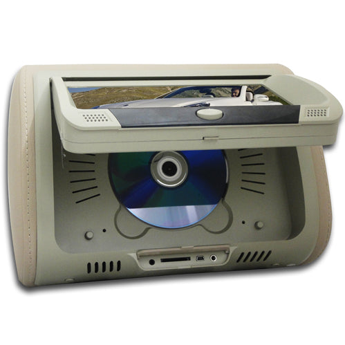 Absolute DPH-980PKGC 9.5" Pair Cream Headrest TFT/LCD Monitor DVD/USB/SD Package