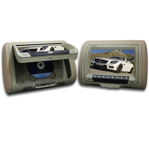 Absolute DPH-980PKGC 9.5" Pair Cream Headrest TFT/LCD Monitor DVD/USB/SD Package