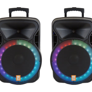 2 MR DJ DSP4500PKG 15" Active DSP PA DJ Karaoke Speaker