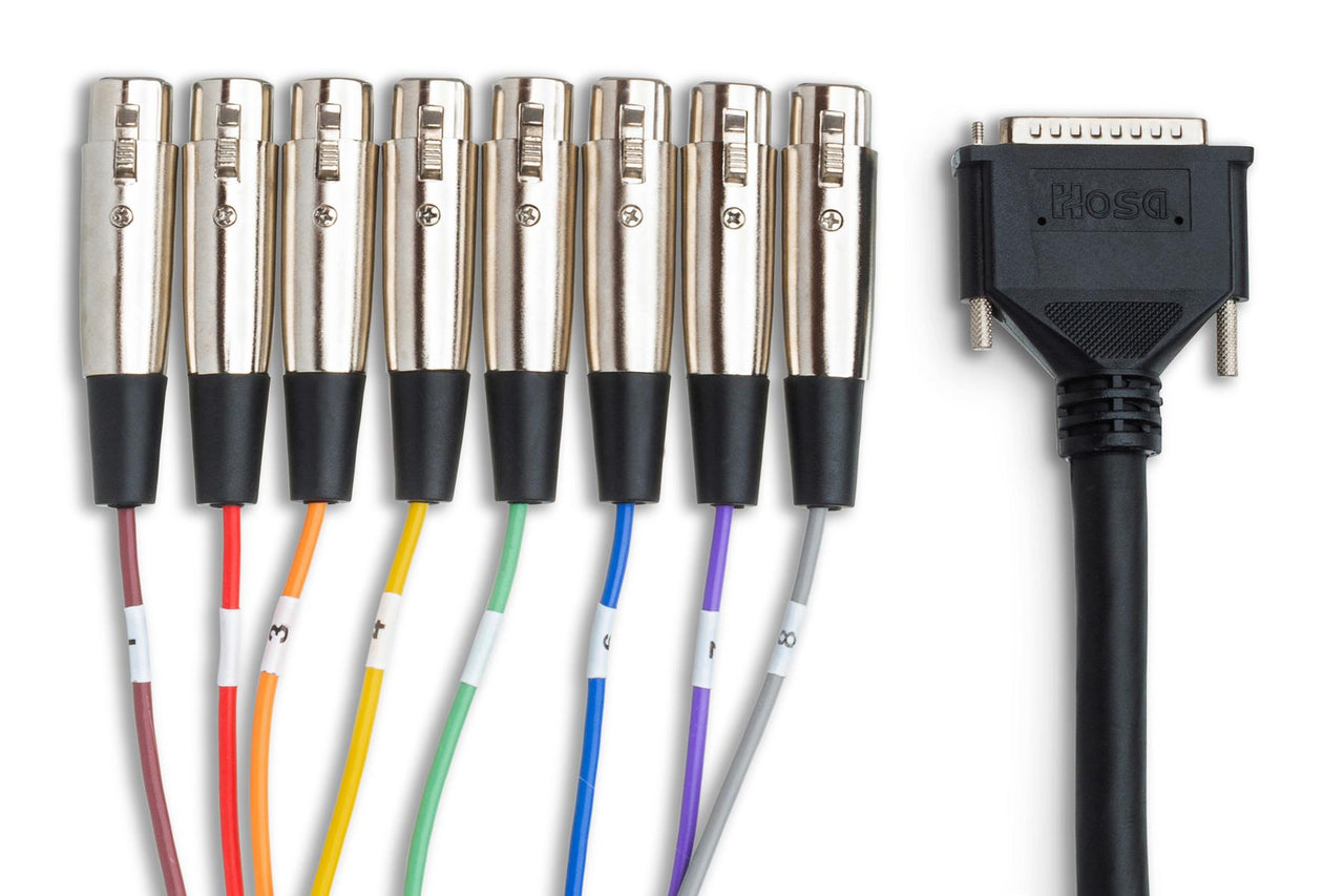 Hosa DTF-803 8-channel DB25 to XLR Female Snake 9.9 foot