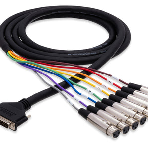 Hosa DTF-807 8-channel DB25 to XLR Female Snake 23.1 foot