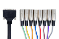 Thumbnail for Hosa DTM-807 8-channel DB25 to XLR Male Snake 23.1 foot