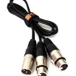 MR DJ CXMDXF6 6FT Single XLR Male to Dual XLR Female Microphone Cable