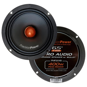 Precision Power PMF.654B 6.5" Bullet Audio Midrange Speakers, Black