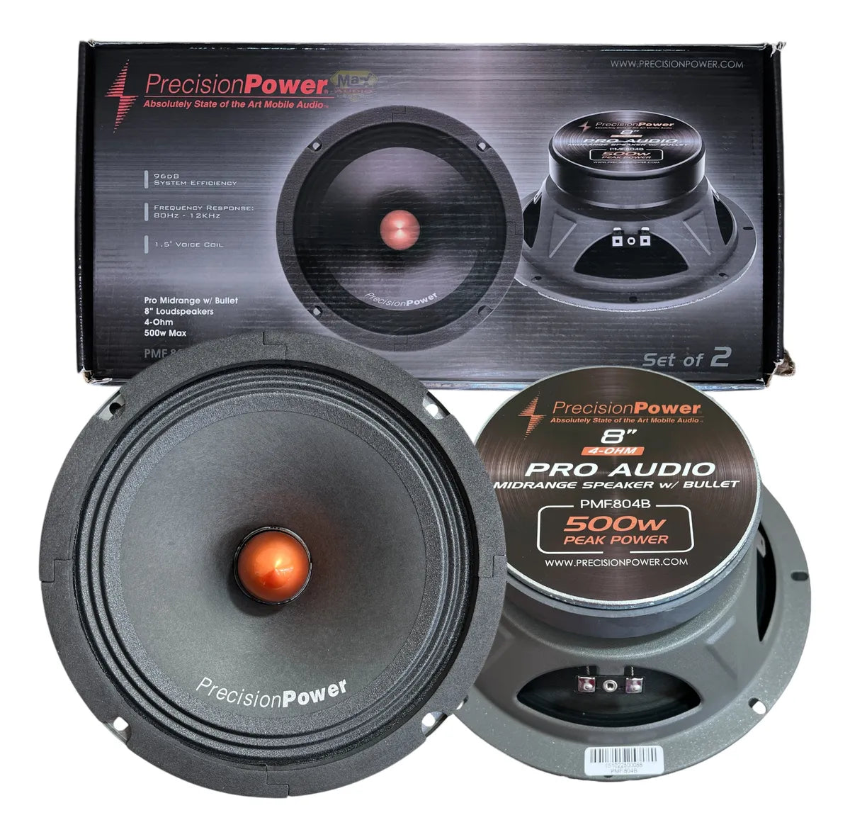 Precision Power PMF.804B 8" 500w Mid Range Bullet Audio Speaker