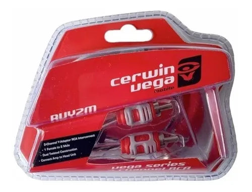Cerwin Vega RVY2M 1 Female to 2 Male Twisted RCA Y-Cable W/dual Molded Ends