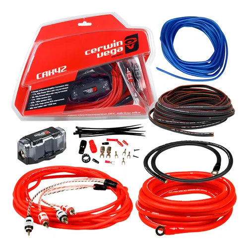Cerwin Vega CAK42 4 Gauge 2 Channel Amplifier Kit OFC 100% Oxygen-Free Copper