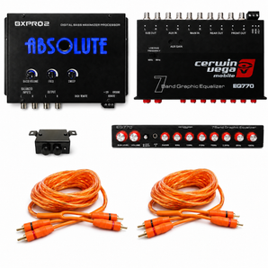 Cerwin Vega EQ770 7-Band Equalizer + BXPRO2 Bass Processor + 2 12' Copper RCA