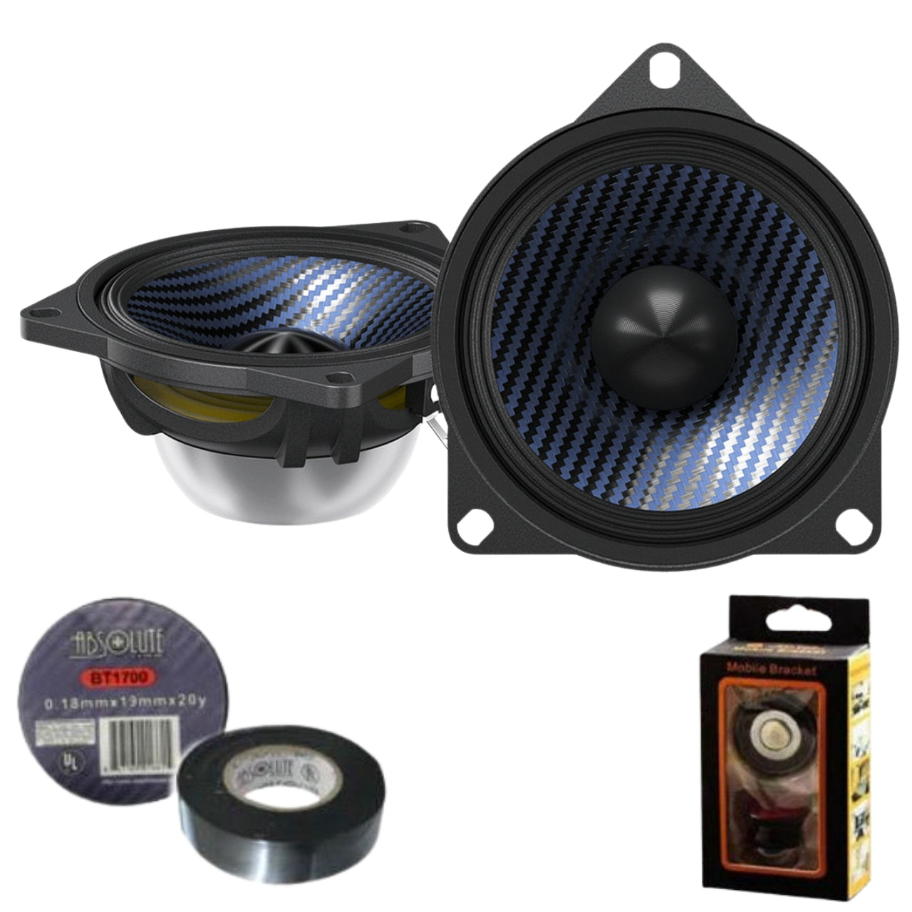 Alpine EV-40MR-T 4" Rear Door/Deck/Hatch Speaker Fit 17-24 Model 3 & 20-24 Y Bundle