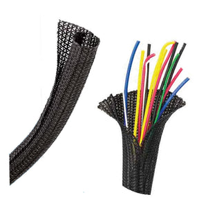 Install Bay F6N075BK 3/4in Self-Wrapping Split Braid Sleeving Black - 50ft