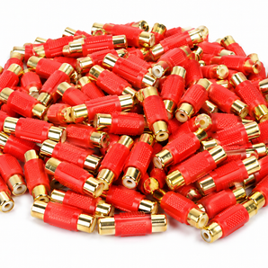 Absolute FF-100R-100 Gold Red RCA Female-to-Female Coupler Adapter 100 Pack