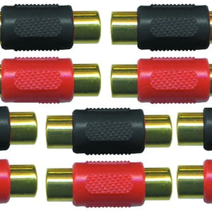 Absolute FF100-10 Female-to-Female RCA Barrel Connector Red & Black (10 Pack)