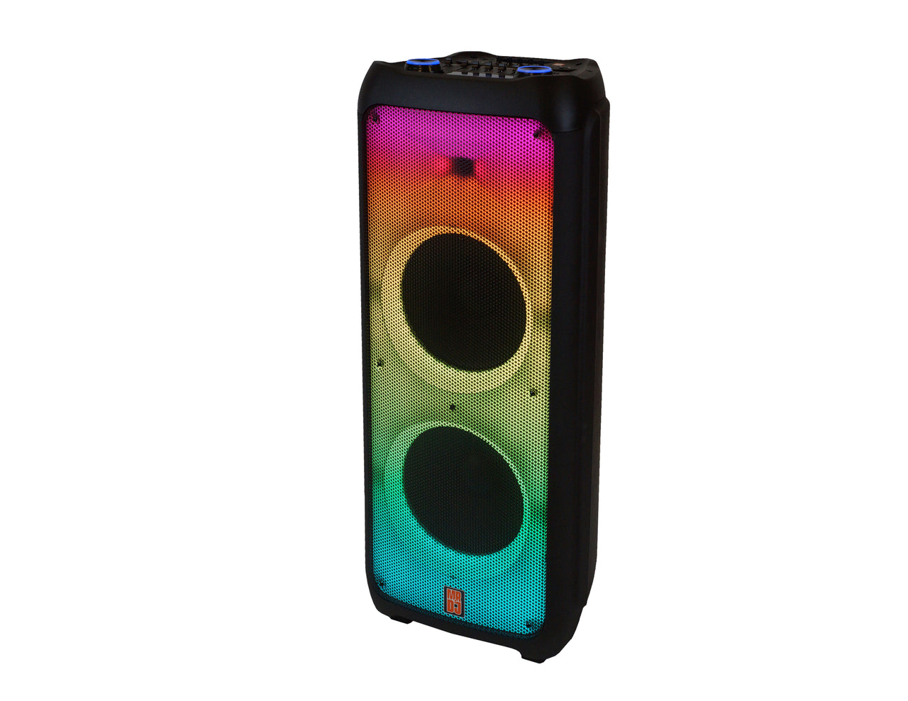 2 MR DJ FLAME5500LED+ 5500W Dual 12” Bluetooth Rechargeable Party Speaker Flame LED Lights 2 Wireless Mic TWS Portable DJ PA System