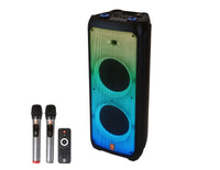 Thumbnail for 2 MR DJ FLAME5500LED+ 5500W Dual 12” Bluetooth Rechargeable Party Speaker Flame LED Lights 2 Wireless Mic TWS Portable DJ PA System