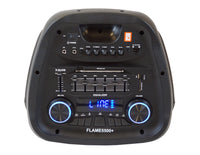 Thumbnail for 2 MR DJ FLAME5500LED+ 5500W Dual 12” Bluetooth Rechargeable Party Speaker Flame LED Lights 2 Wireless Mic TWS Portable DJ PA System