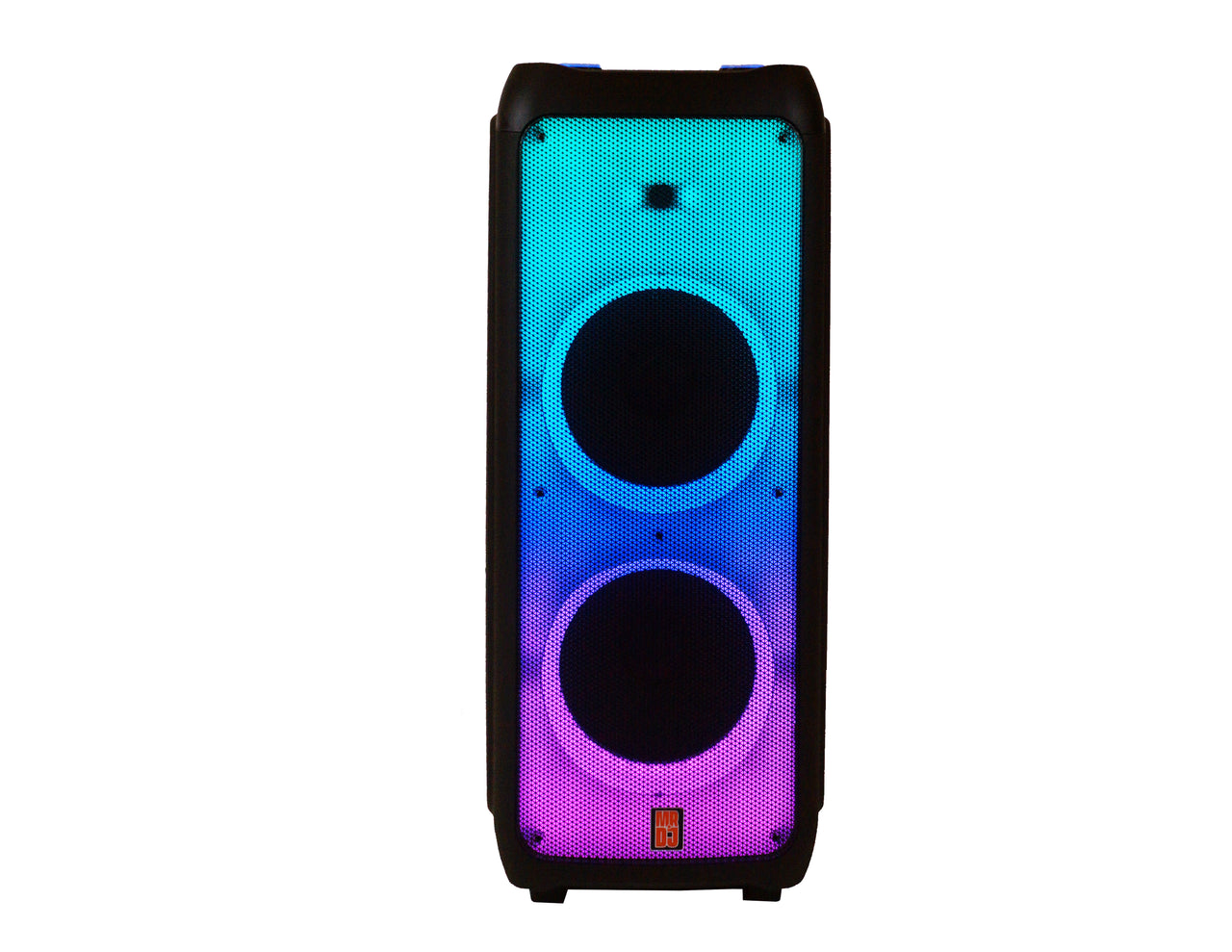 2 MR DJ FLAME5500LED+ 5500W Dual 12” Bluetooth Rechargeable Party Speaker Flame LED Lights 2 Wireless Mic TWS Portable DJ PA System