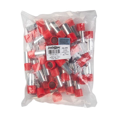 Install Bay FRL10RD Ferrules - Red 1/0GA - 50 per Bag