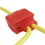 Red splice wire terminals quick splice connector for 18-22 AWG wire, ideal for automotive applications.