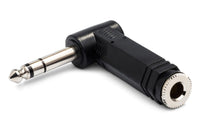 Thumbnail for Hosa GPP-273 1/4 inch TRS Female to 1/4 inch TRS Male Right Angle Adapter