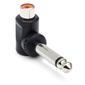 Hosa GPR-123 Right-angle Female RCA to Male 1/4" TS Adapters 2-pack
