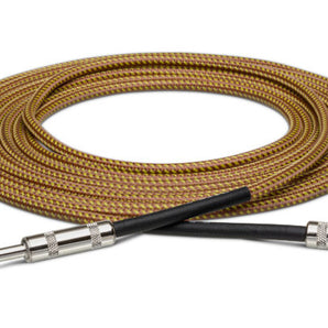 Hosa GTR-518R Straight to Right Angle Guitar Cable 18 foot Tweed