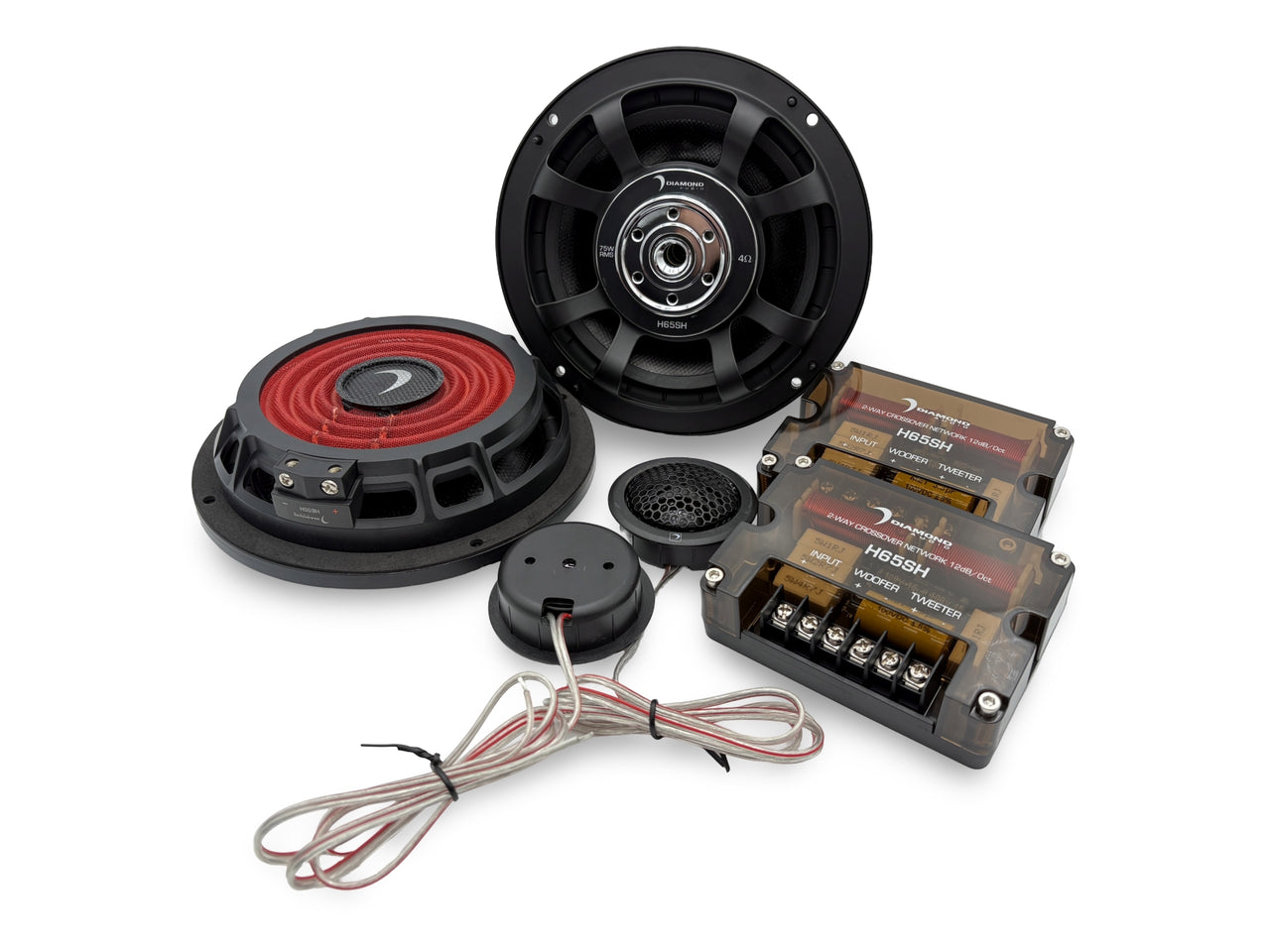 Diamond Audio H65SH HEX Series 6.5 “ 2-Way Shallow Component Set w/Silk Dome Tweeter