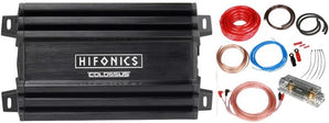 Hifonics HCM-1500.1D Mini Compact 1500W Mono Block Amplifier + 0G Amp Kit