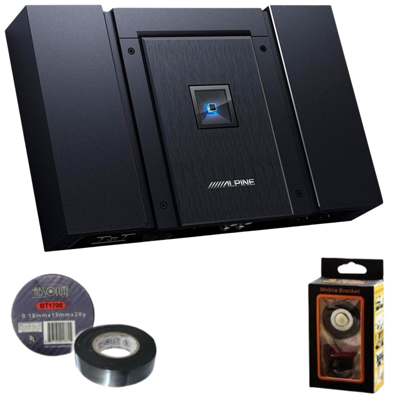 Alpine HDA-F60 4-Channel Amplifier 150W x 4 Bundle