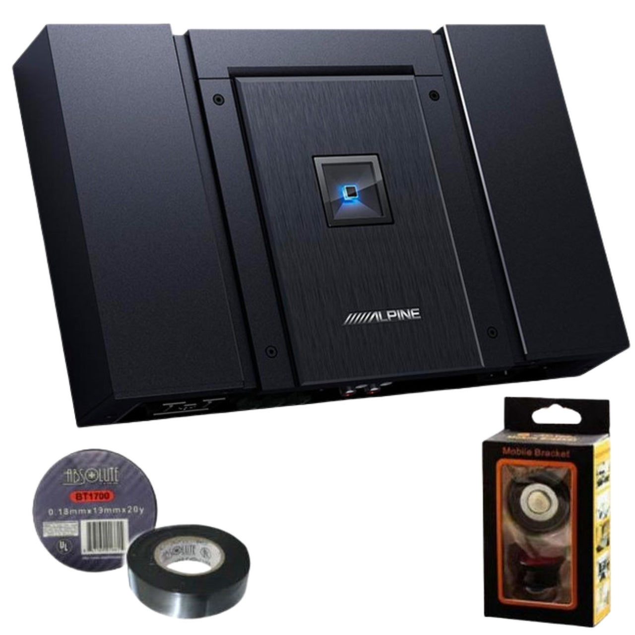 Alpine HDA-M80 Mono Subwoofer Amplifier 800W Bundle