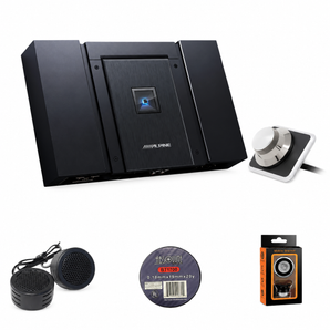 Alpine HDA-M80 800W Mono Subwoofer Amplifier + RUX-H01 Remote Bass Controller + Accessory Bundle