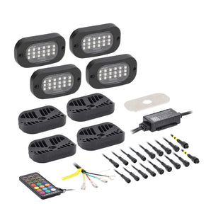 Heise HE-CHASE-K4 Chasing Wide Angle Rock Light Kit - 4 Pack