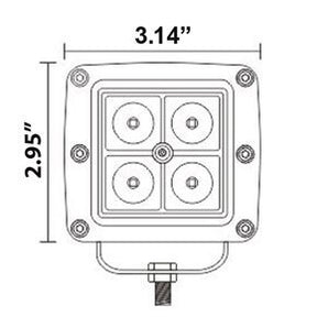 Heise HE-CL22PK Cube Flood Light - 3 Inch, 4 LED, 2-Pack